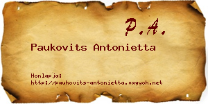 Paukovits Antonietta névjegykártya